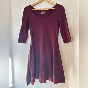 Pact Organic Cotton Burgundy Long Sleeve Dress